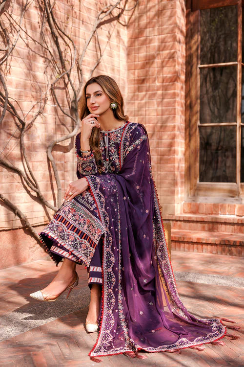 Farasha | Kaavish Lawn 24 | SHADOW BERRY by Farasha - Designer Dress - Type: Ladies Clothes - Available at Libayah - 100% Original