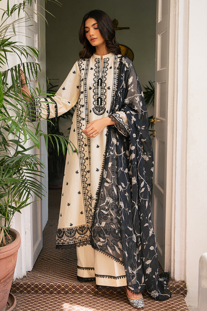 Cross Stitch | Mahiri Embroidered Lawn 24 | IVORY NOIR by Cross Stitch - Designer Dress - Type: Ladies Clothes - Available at Libayah - 100% Original