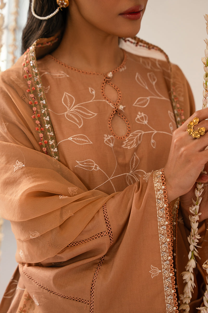 Cross Stitch | Mahiri Embroidered Lawn 24 | RUSTIC BROWN by Cross Stitch - Designer Dress - Type: Ladies Clothes - Available at Libayah - 100% Original