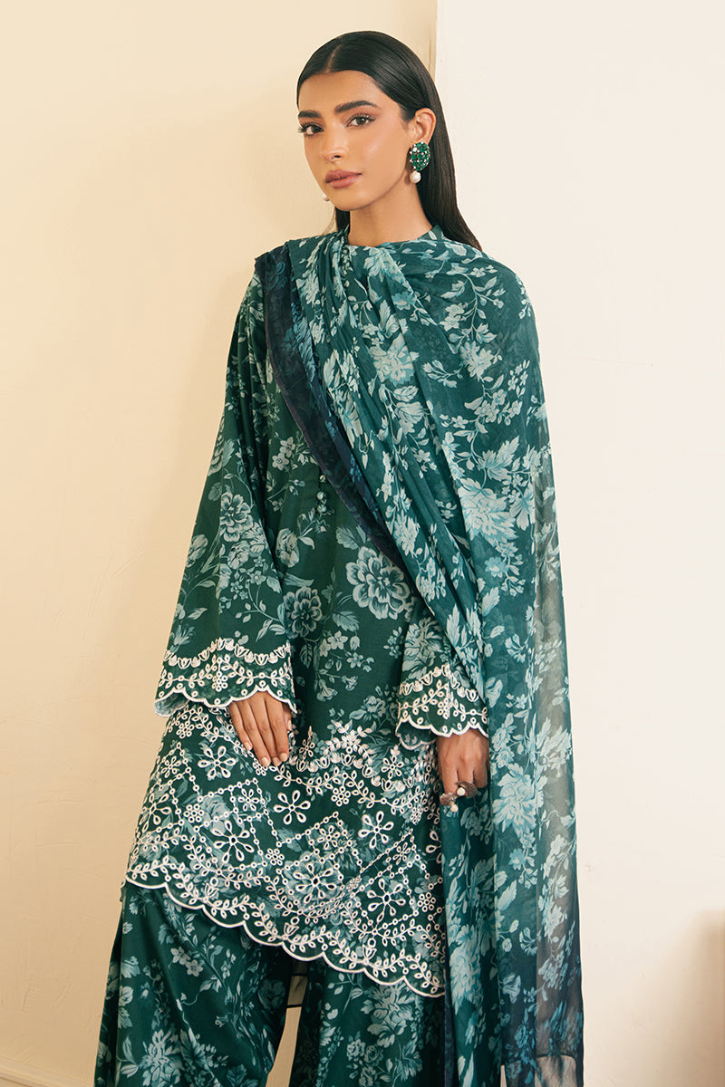 Cross Stitch | Embroidered Lawn Mahiri 24 | GRACE GREEN by Cross Stitch - Designer Dress - Type: Luxury - Available at Libayah - 100% Original