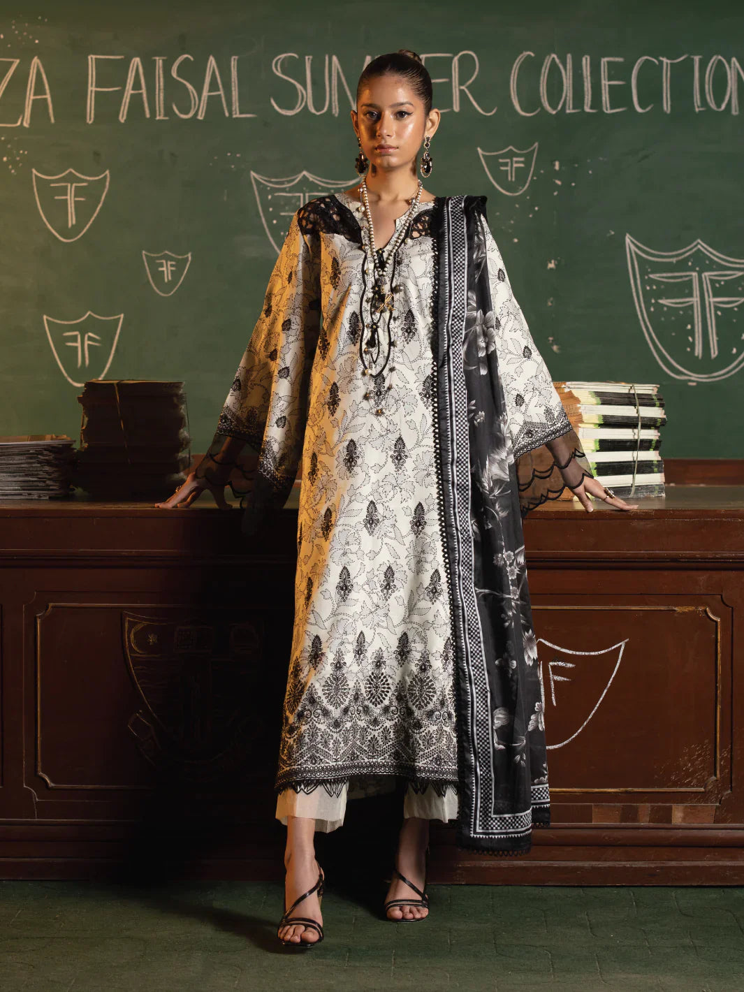 Faiza Faisal | Maya Luxury Lawn | Deniz by Faiza Faisal - Designer Dress - Type: Ladies Clothes - Available at Libayah - 100% Original