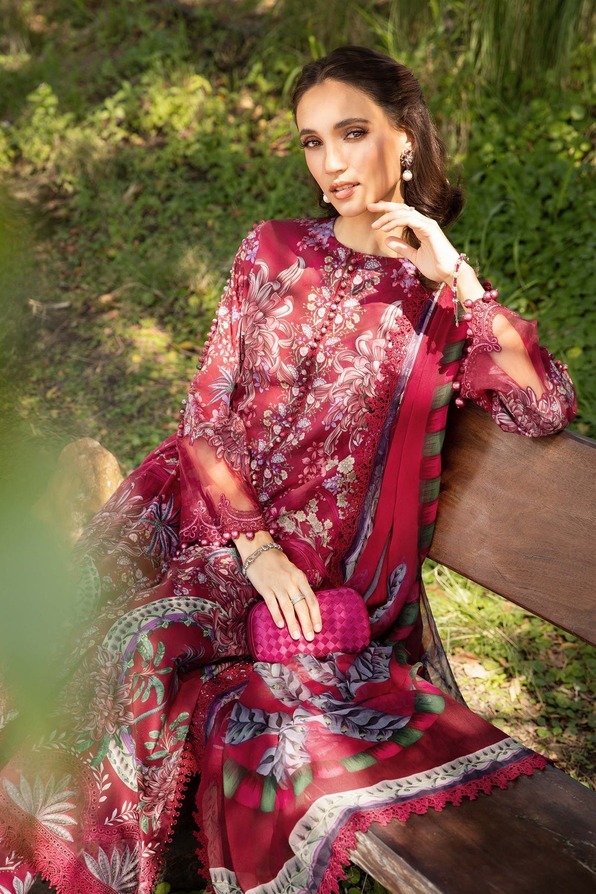 Maria B | M Prints 25 | MPT-2514-B by Maria B - Designer Dress - Type: Ladies Clothes - Available at Libayah - 100% Original