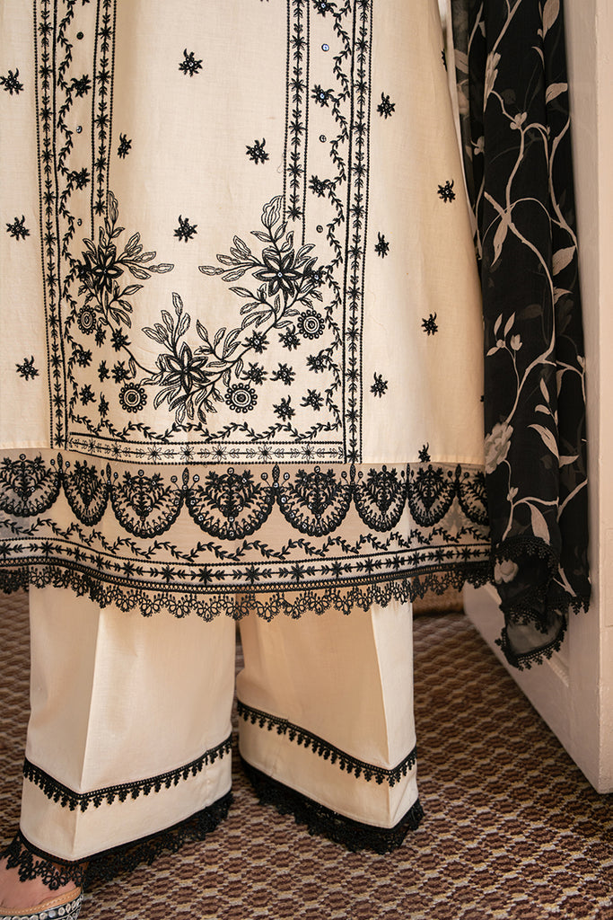 Cross Stitch | Mahiri Embroidered Lawn 24 | IVORY NOIR by Cross Stitch - Designer Dress - Type: Ladies Clothes - Available at Libayah - 100% Original
