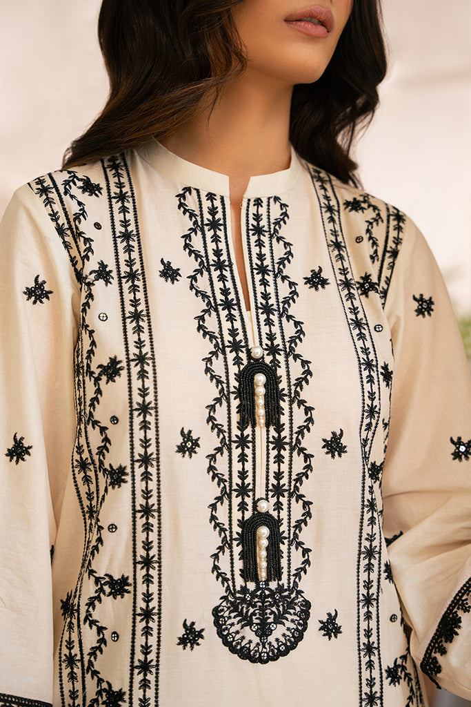Cross Stitch | Mahiri Embroidered Lawn 24 | IVORY NOIR by Cross Stitch - Designer Dress - Type: Ladies Clothes - Available at Libayah - 100% Original