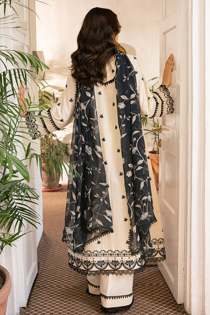 Cross Stitch | Mahiri Embroidered Lawn 24 | IVORY NOIR by Cross Stitch - Designer Dress - Type: Ladies Clothes - Available at Libayah - 100% Original