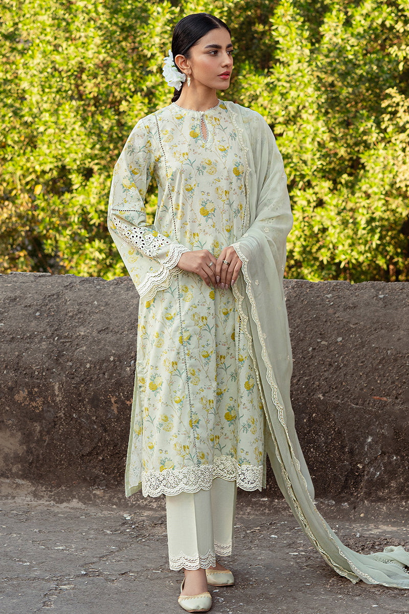 Cross Stitch | Premium Lawn 24 | LIME PRIMROSE by Cross Stitch - Designer Dress - Type: Ladies Clothes - Available at Libayah - 100% Original