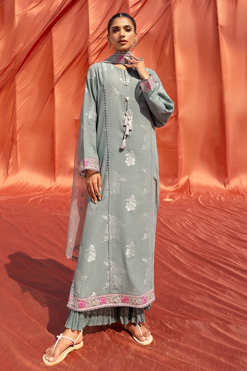Cross Stitch | Eid Lawn 24 | SILVER SHINE by Cross Stitch - Designer Dress - Type: Ladies Clothes - Available at Libayah - 100% Original