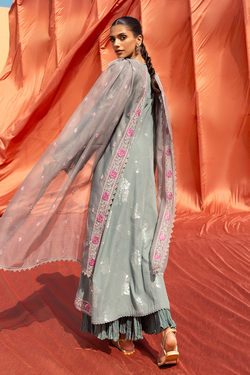 Cross Stitch | Eid Lawn 24 | SILVER SHINE by Cross Stitch - Designer Dress - Type: Ladies Clothes - Available at Libayah - 100% Original