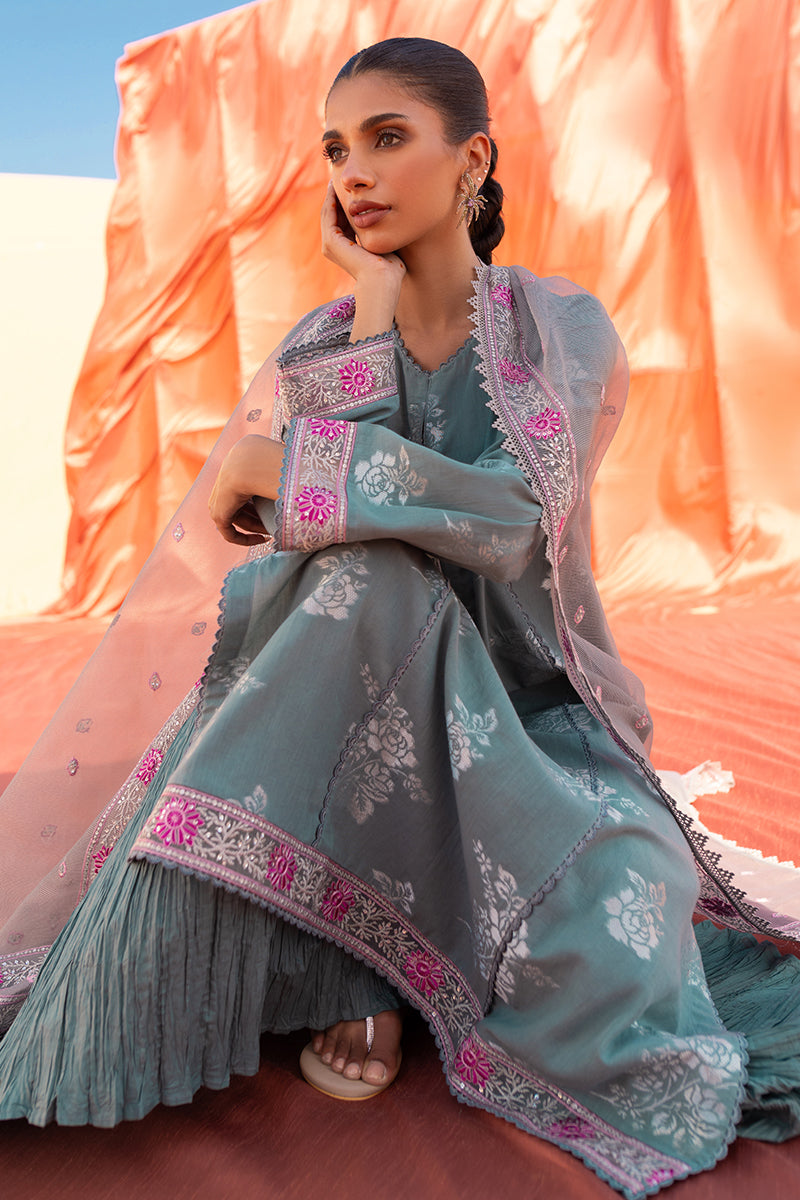 Cross Stitch | Eid Lawn 24 | SILVER SHINE by Cross Stitch - Designer Dress - Type: Ladies Clothes - Available at Libayah - 100% Original