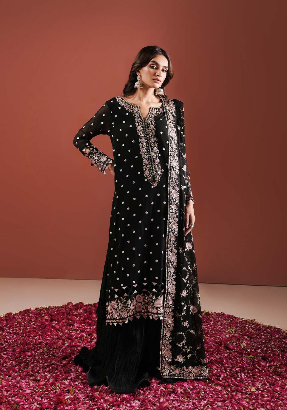 Zarqash | Lakhnawi Festive Chiffon 24 |  ZQL 003A SAHAR by Zarqash - Designer Dress - Type: Ladies Clothes - Available at Libayah - 100% Original