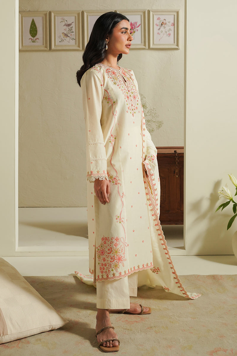 Cross Stitch | Mahiri Embroidered Lawn 24 | IVORY BLOSSOM by Cross Stitch - Designer Dress - Type: Ladies Clothes - Available at Libayah - 100% Original