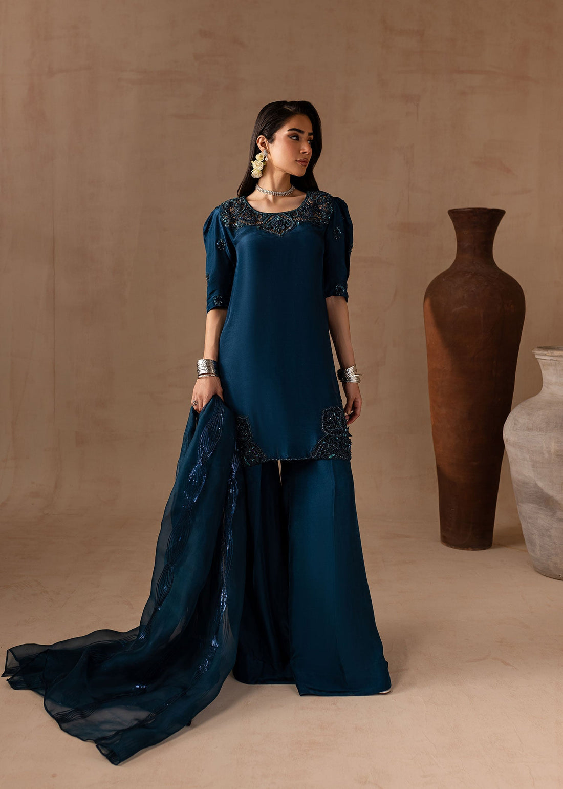 Maria Osama Khan | Noir Bliss Luxury Formals | Royal Sapphire by Maria Osama Khan - Designer Dress - Type: Ladies Clothes - Available at Libayah - 100% Original