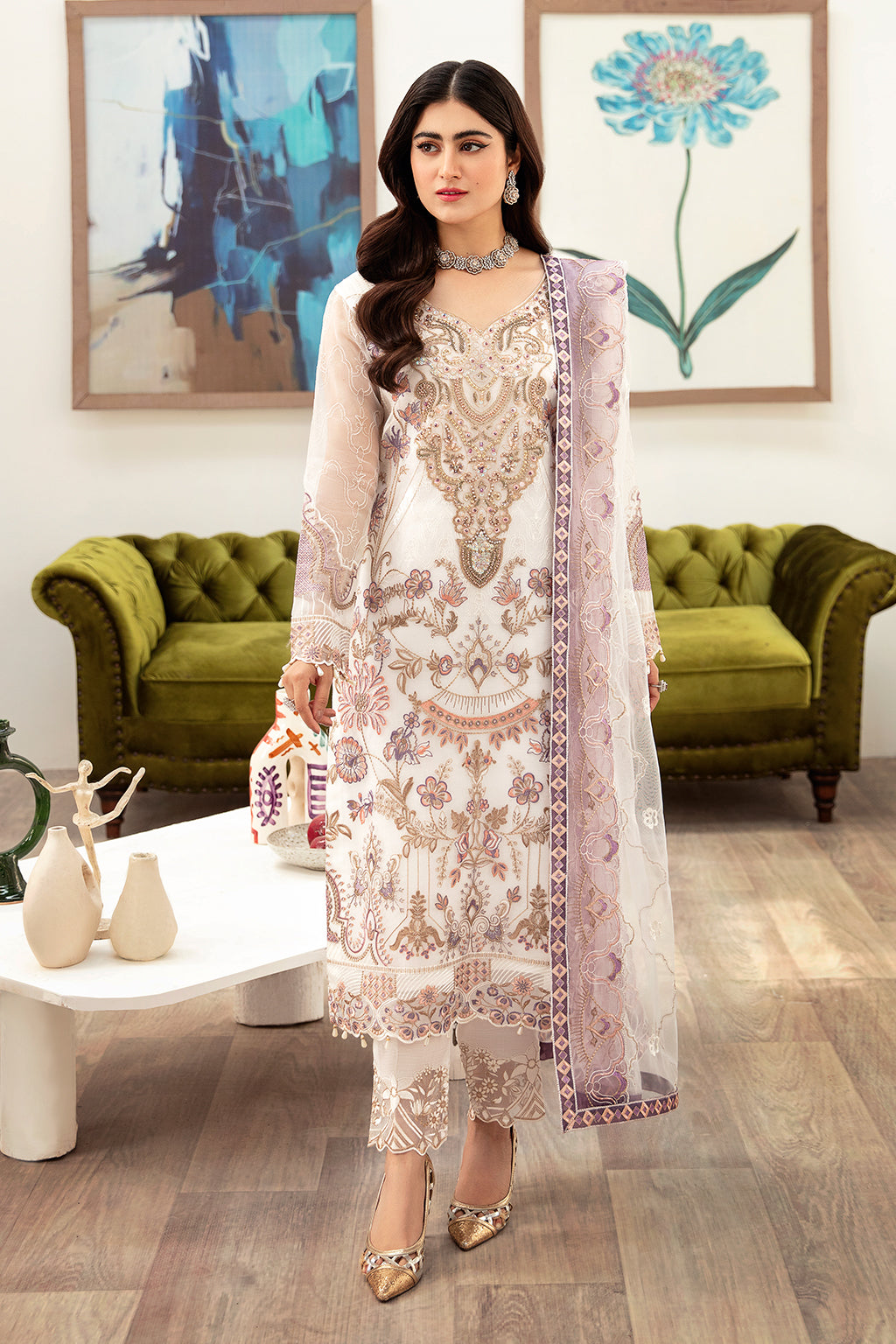 Ramsha | Minhal Organza Collection | M-1002 by Ramsha - Designer Dress - Type: Ladies Clothes - Available at Libayah - 100% Original