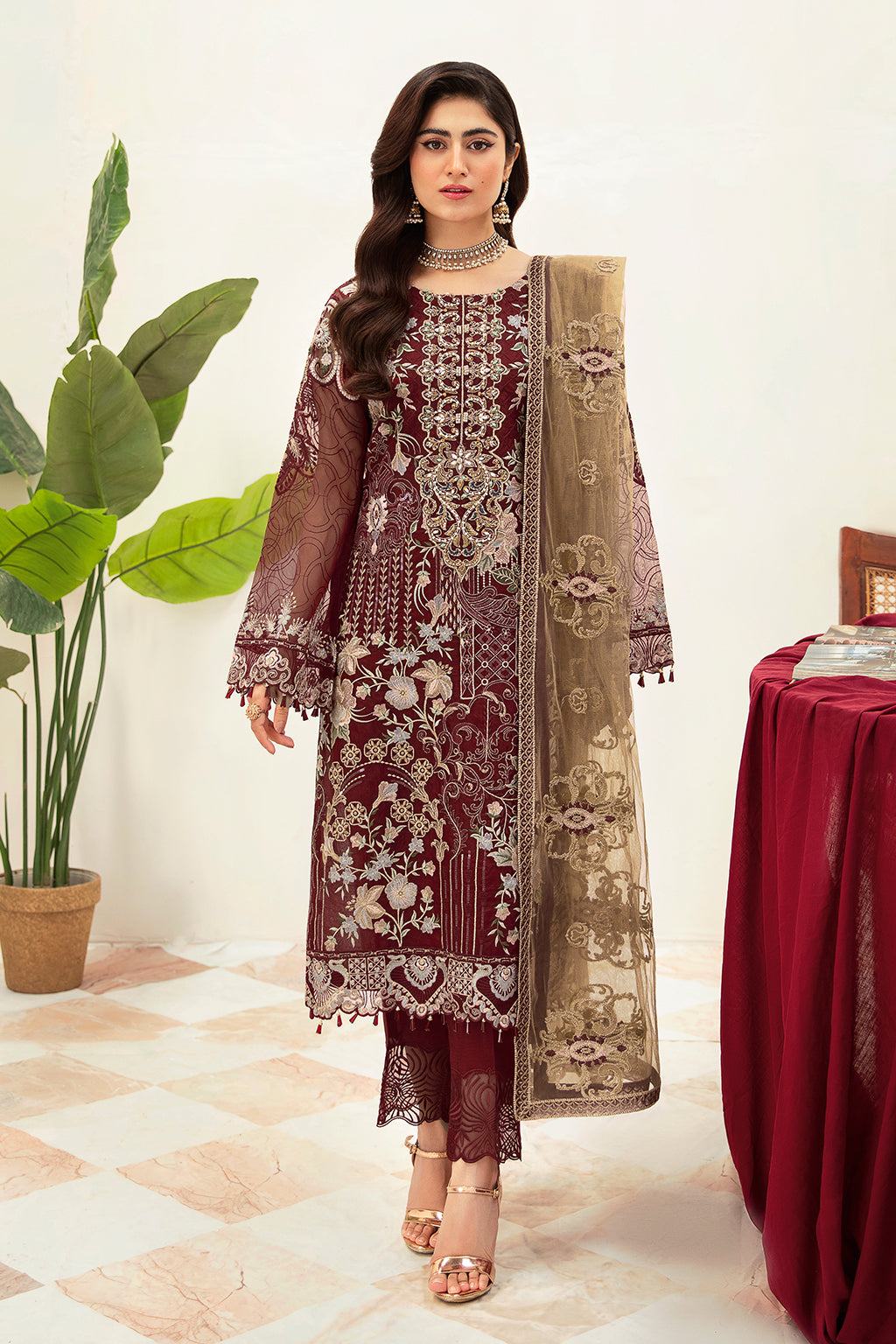 Ramsha | Minhal Organza Collection | M-1003 by Ramsha - Designer Dress - Type: Ladies Clothes - Available at Libayah - 100% Original