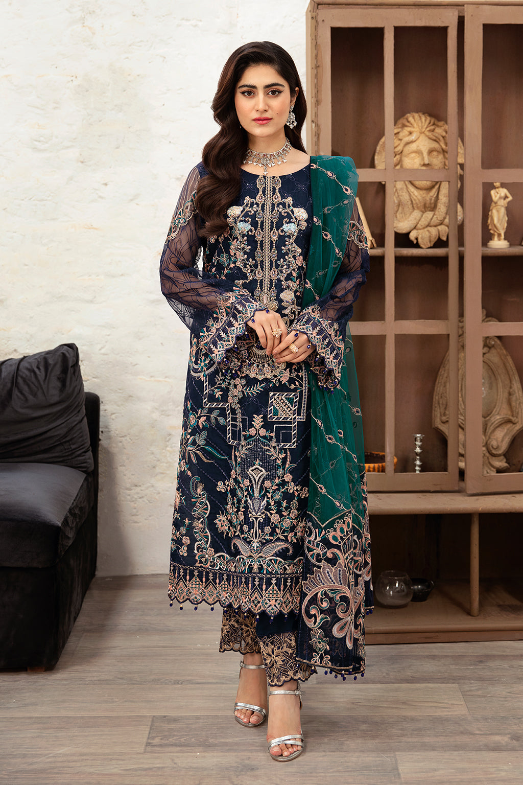 Ramsha | Minhal Organza Collection | M-1009 by Ramsha - Designer Dress - Type: Ladies Clothes - Available at Libayah - 100% Original