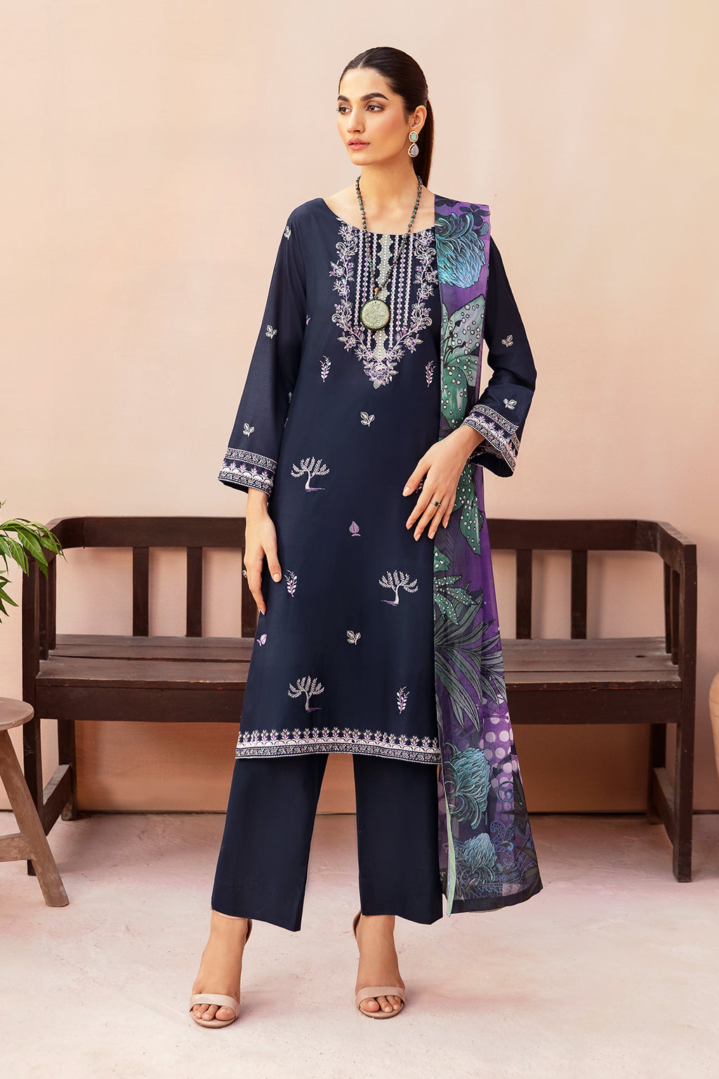 Afsanah | Essentials Lawn | MIDNIGHT A-03 by Afsanah - Designer Dress - Type: Casuals - Available at Libayah - 100% Original