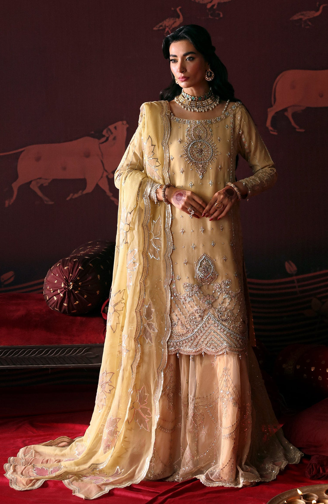 Emaan Adeel | Devdas Formals | MEERA by Emaan Adeel - Designer Dress - Type: Ladies Clothes - Available at Libayah - 100% Original