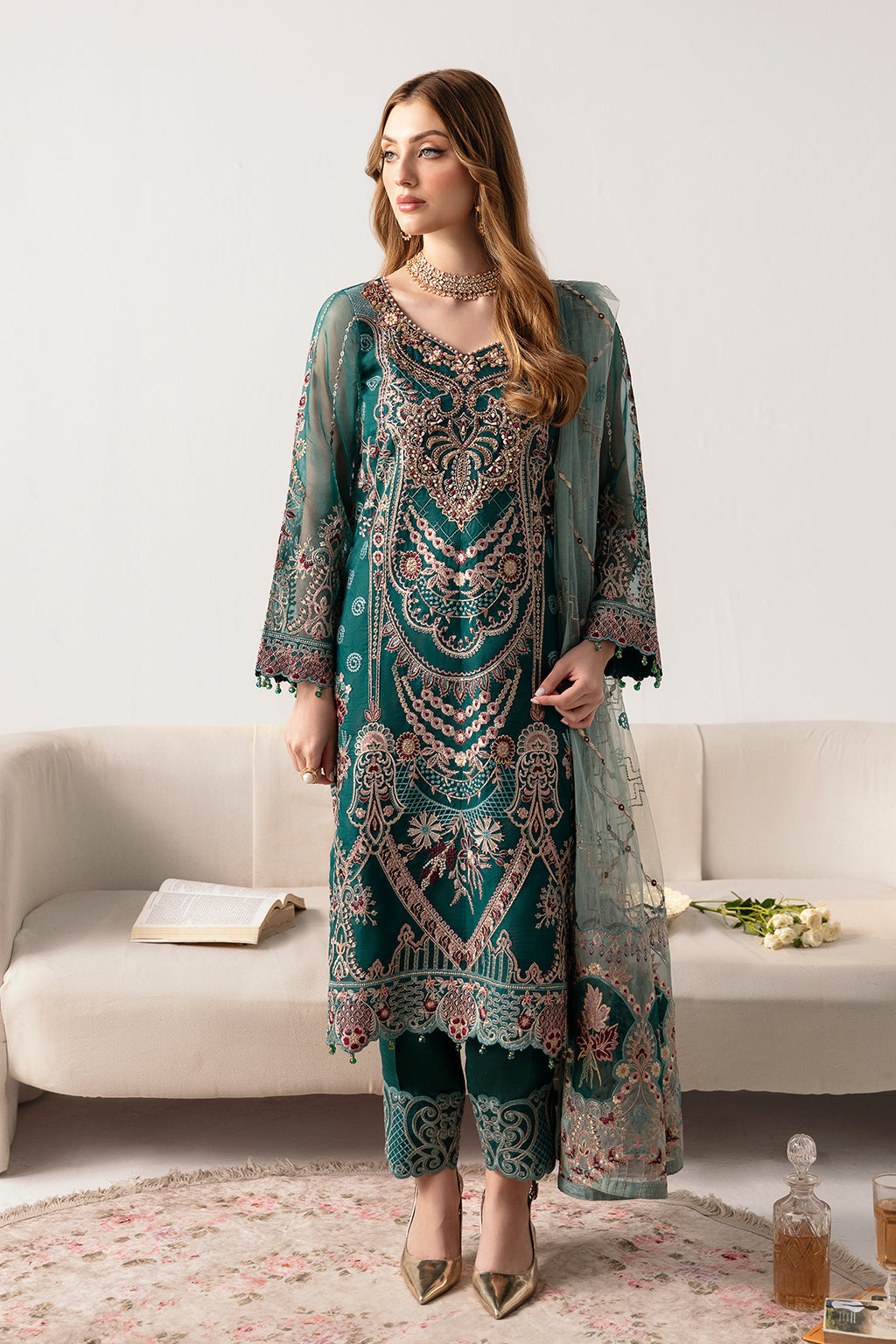 Ramsha | Minhal Organza Collection | M-1101 by Ramsha - Designer Dress - Type: Ladies Clothes - Available at Libayah - 100% Original