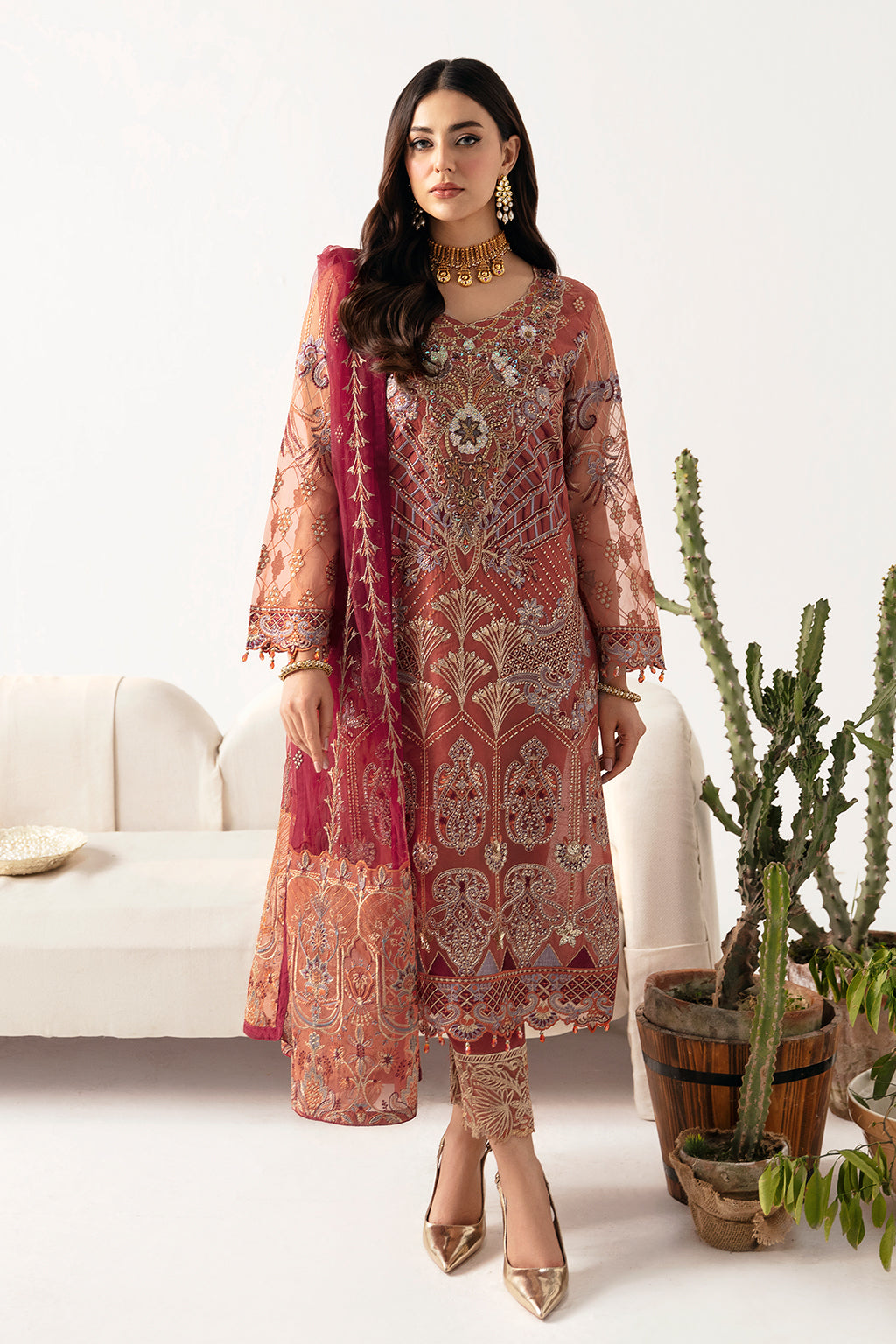 Ramsha | Minhal Organza Collection | M-1103 by Ramsha - Designer Dress - Type: Ladies Clothes - Available at Libayah - 100% Original