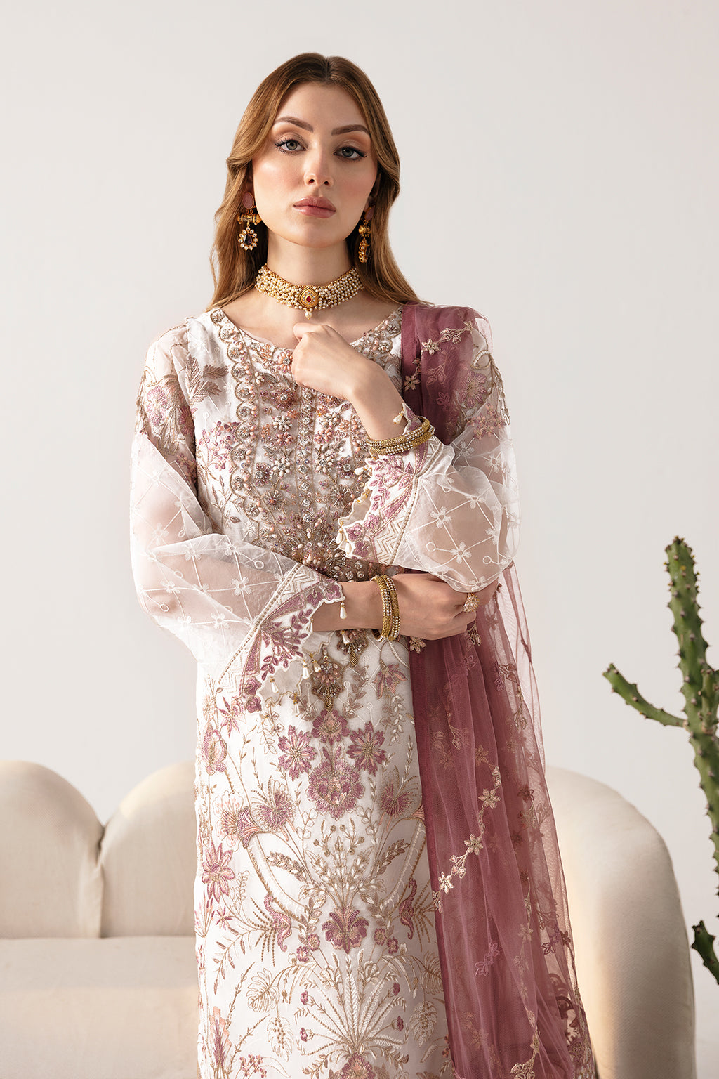 Ramsha | Minhal Organza Collection | M-1102 by Ramsha - Designer Dress - Type: Ladies Clothes - Available at Libayah - 100% Original