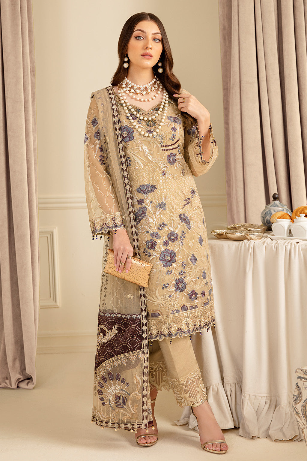 Ramsha | Minhal Organza Collection | M-702 by Ramsha - Designer Dress - Type: Ladies Clothes - Available at Libayah - 100% Original