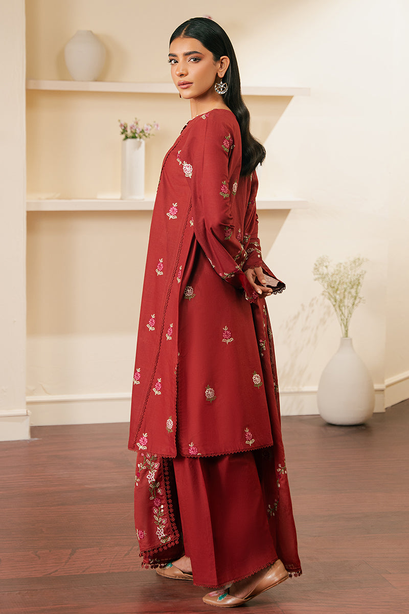 Cross Stitch | Embroidered Lawn Mahiri 24 | SYLVAN RED by Cross Stitch - Designer Dress - Type: Luxury - Available at Libayah - 100% Original