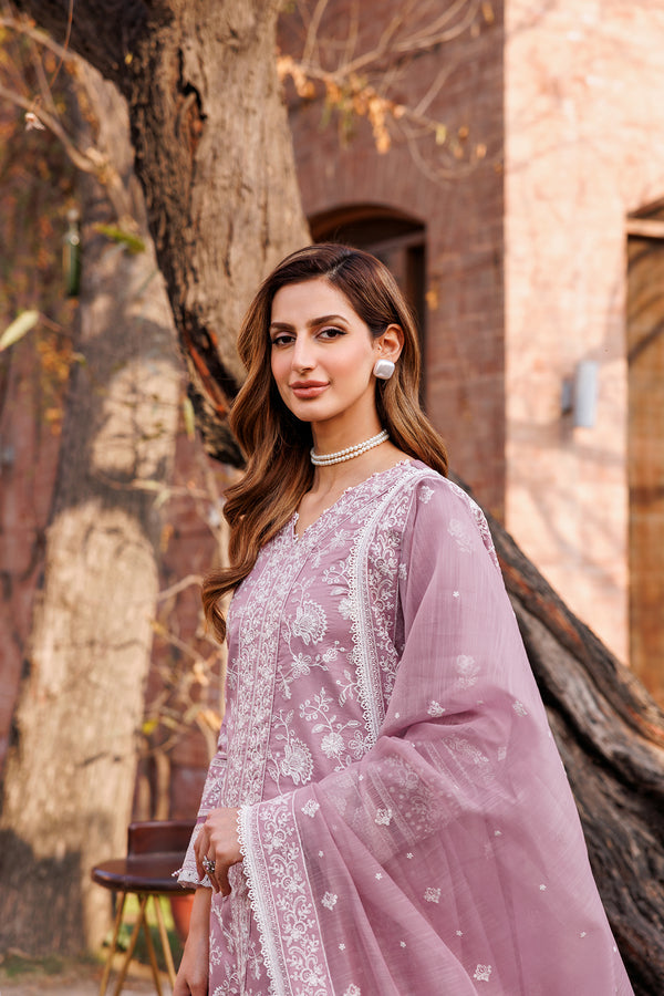 Farasha | Dastoor Embroidered Lawn SS24 | DAINTY LILAC by Farasha - Designer Dress - Type: Ladies Clothes - Available at Libayah - 100% Original