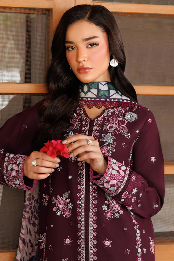 Farasha | Summer Weaves Embroidered Lawn | Burgandy Rush by Farasha - Designer Dress - Type: Ladies Clothes - Available at Libayah - 100% Original