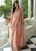 Purple Haze Pret Studio | Apsara Formals | Salmon Pink Saree Pants by Purple Haze - Designer Dress - Type: Ladies Clothes - Available at Libayah - 100% Original