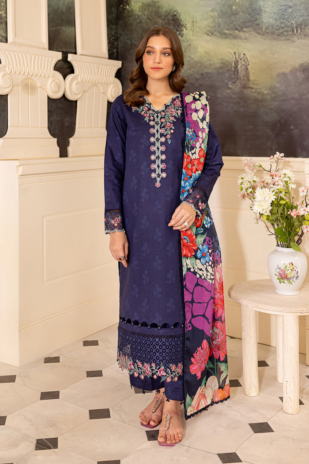 Farasha | Seraya Lawn 24 | INDIGO by Farasha - Designer Dress - Type: Ladies Clothes - Available at Libayah - 100% Original