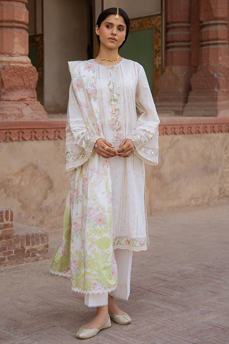 Cross Stitch | Eid Lawn Edit 25 | FLORAL GARLAND by Cross Stitch - Designer Dress - Type: Ladies Clothes - Available at Libayah - 100% Original