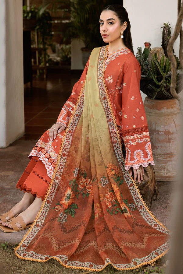 Farasha | Summer Weaves Embroidered Lawn | Orange Petal by Farasha - Designer Dress - Type: Ladies Clothes - Available at Libayah - 100% Original