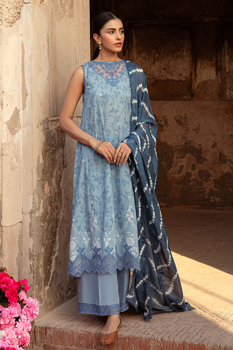 Cross Stitch | Premium Lawn 24 | BLUE SAND by Cross Stitch - Designer Dress - Type: Ladies Clothes - Available at Libayah - 100% Original