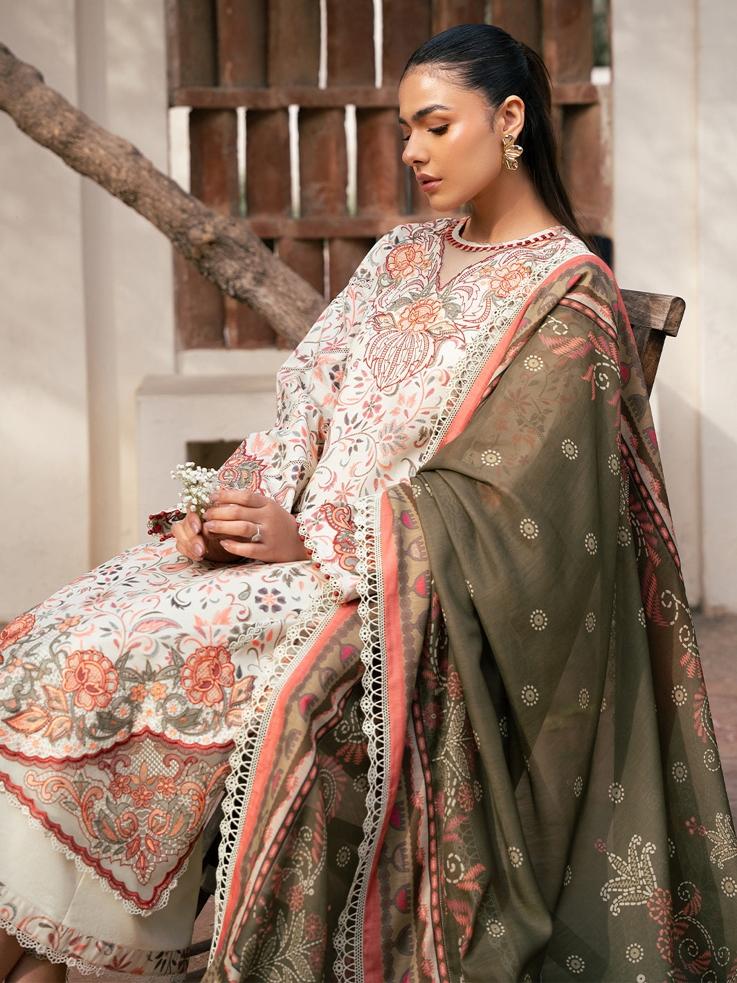 Bin Ilyas | Hazel Printed Lawn 25 | 2073 - A by Bin Ilyas - Designer Dress - Type: Ladies Clothes - Available at Libayah - 100% Original