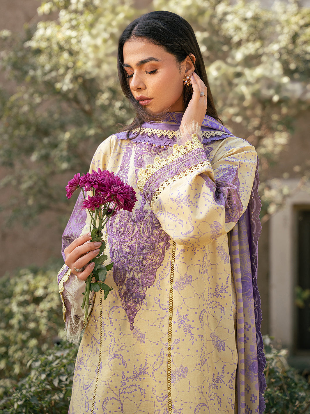 Bin Ilyas | Hazel Printed Lawn 25 | 2074 - A by Bin Ilyas - Designer Dress - Type: Ladies Clothes - Available at Libayah - 100% Original
