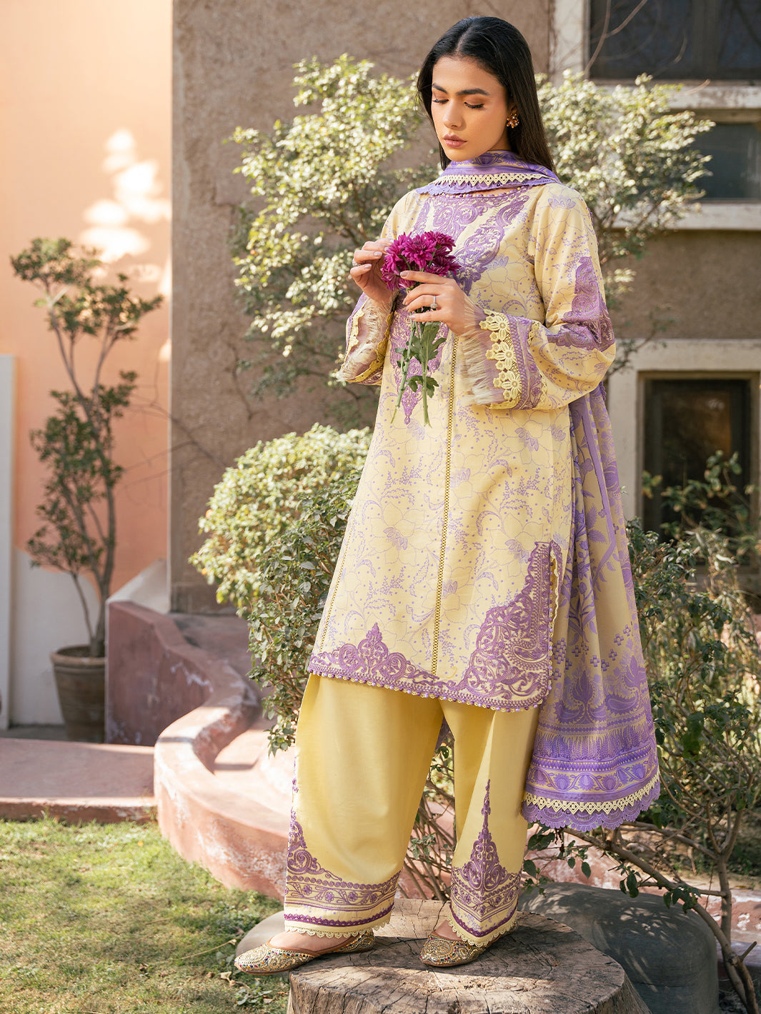 Bin Ilyas | Hazel Printed Lawn 25 | 2074 - A by Bin Ilyas - Designer Dress - Type: Ladies Clothes - Available at Libayah - 100% Original