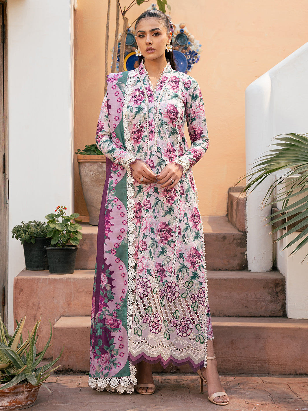 Bin Ilyas | Hazel Printed Lawn 25 | 2075 - A by Bin Ilyas - Designer Dress - Type: Ladies Clothes - Available at Libayah - 100% Original