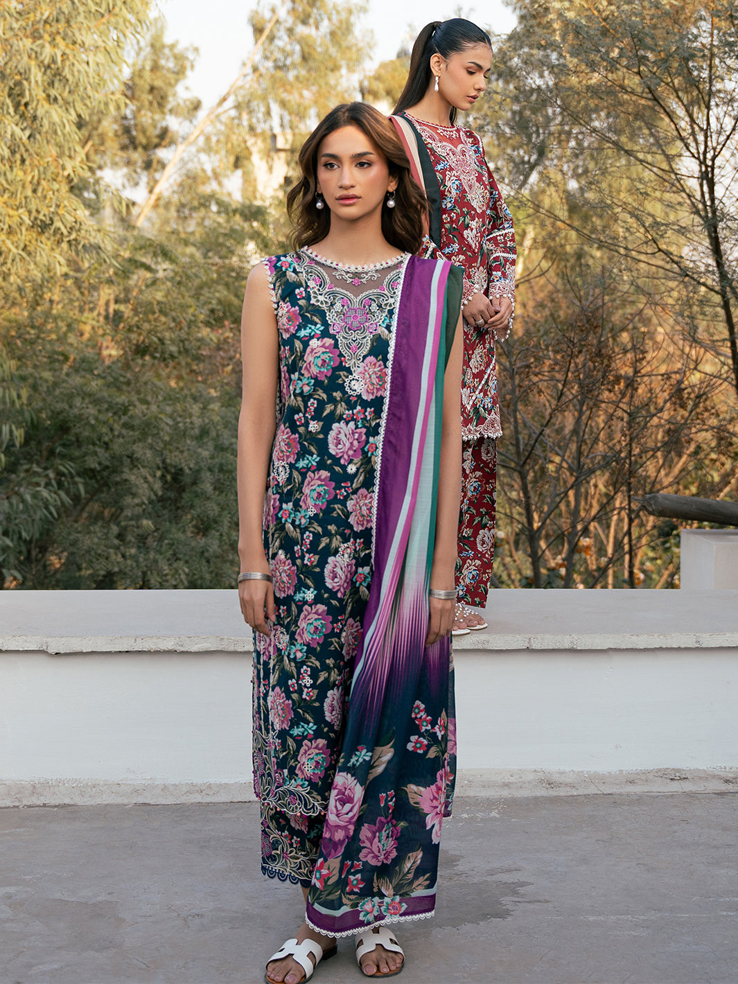 Bin Ilyas | Hazel Printed Lawn 25 | 2076 - A by Bin Ilyas - Designer Dress - Type: Ladies Clothes - Available at Libayah - 100% Original