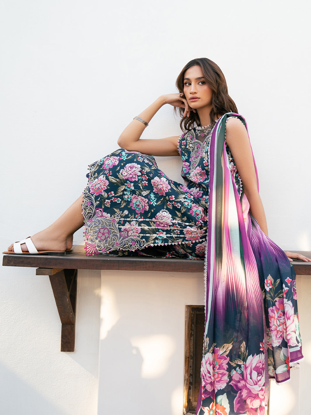 Bin Ilyas | Hazel Printed Lawn 25 | 2076 - A by Bin Ilyas - Designer Dress - Type: Ladies Clothes - Available at Libayah - 100% Original