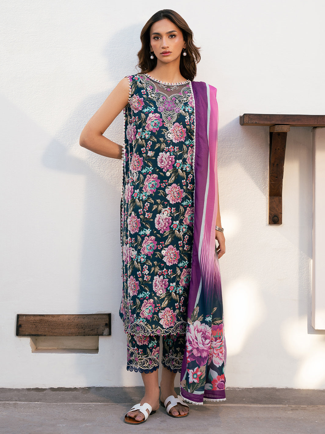 Bin Ilyas | Hazel Printed Lawn 25 | 2076 - A by Bin Ilyas - Designer Dress - Type: Ladies Clothes - Available at Libayah - 100% Original