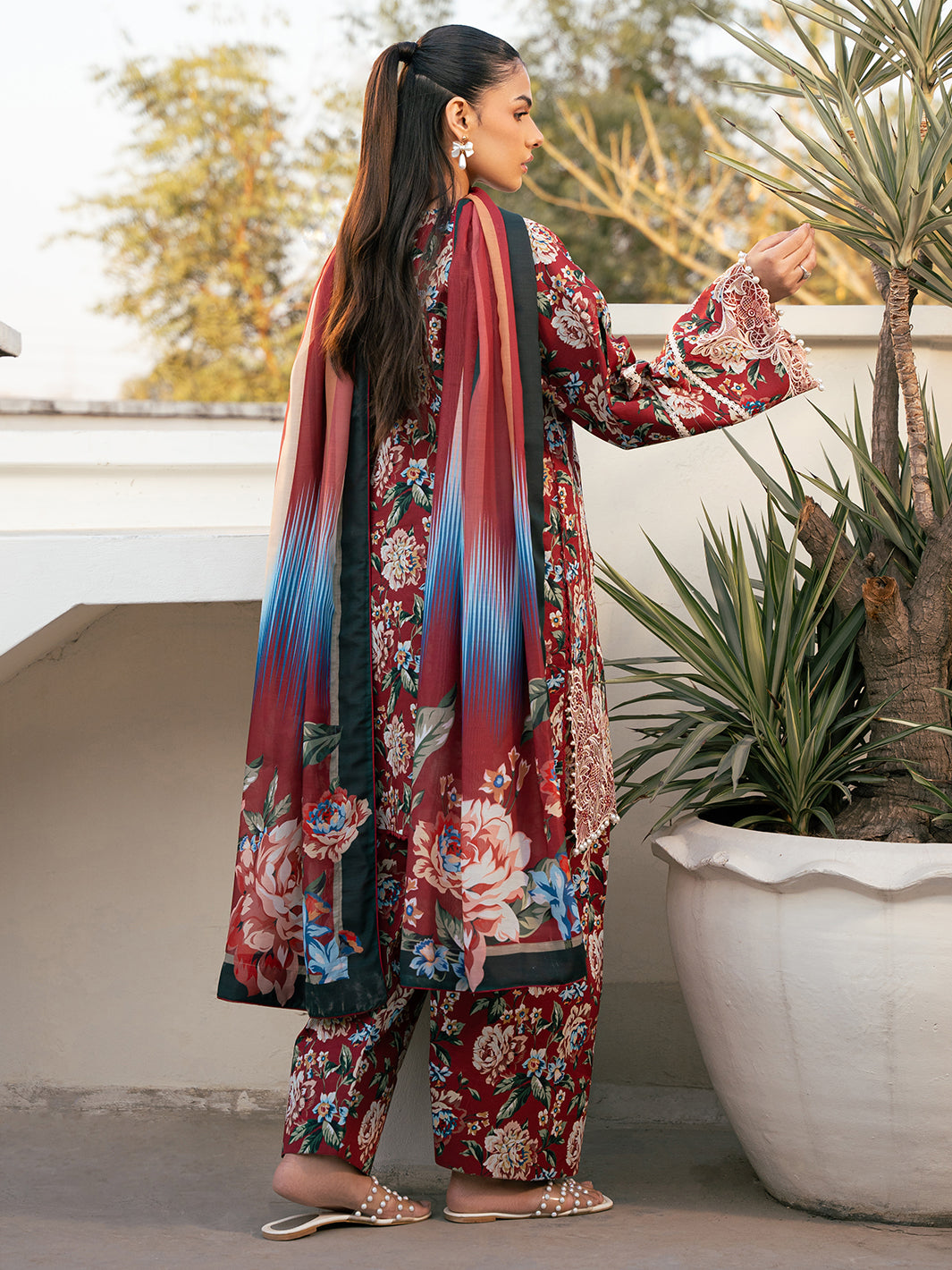 Bin Ilyas | Hazel Printed Lawn 25 | 2076 - B by Bin Ilyas - Designer Dress - Type: Ladies Clothes - Available at Libayah - 100% Original