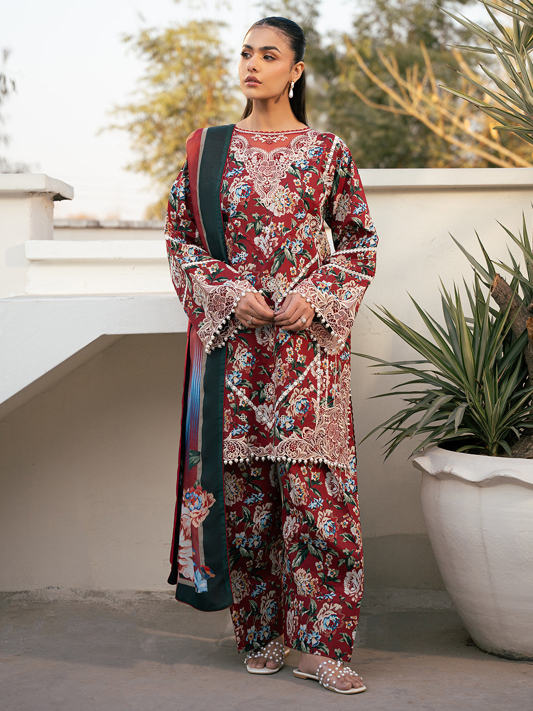 Bin Ilyas | Hazel Printed Lawn 25 | 2076 - B by Bin Ilyas - Designer Dress - Type: Ladies Clothes - Available at Libayah - 100% Original