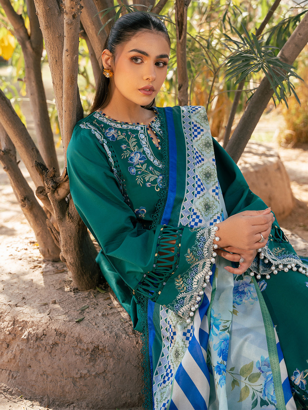 Bin Ilyas | Hazel Printed Lawn 25 | 2077 - A by Bin Ilyas - Designer Dress - Type: Ladies Clothes - Available at Libayah - 100% Original