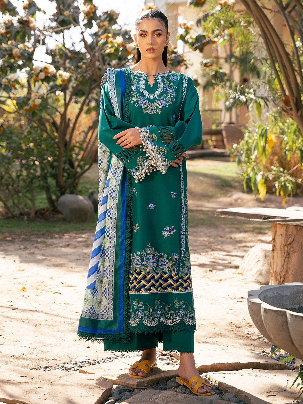 Bin Ilyas | Hazel Printed Lawn 25 | 2077 - A by Bin Ilyas - Designer Dress - Type: Ladies Clothes - Available at Libayah - 100% Original