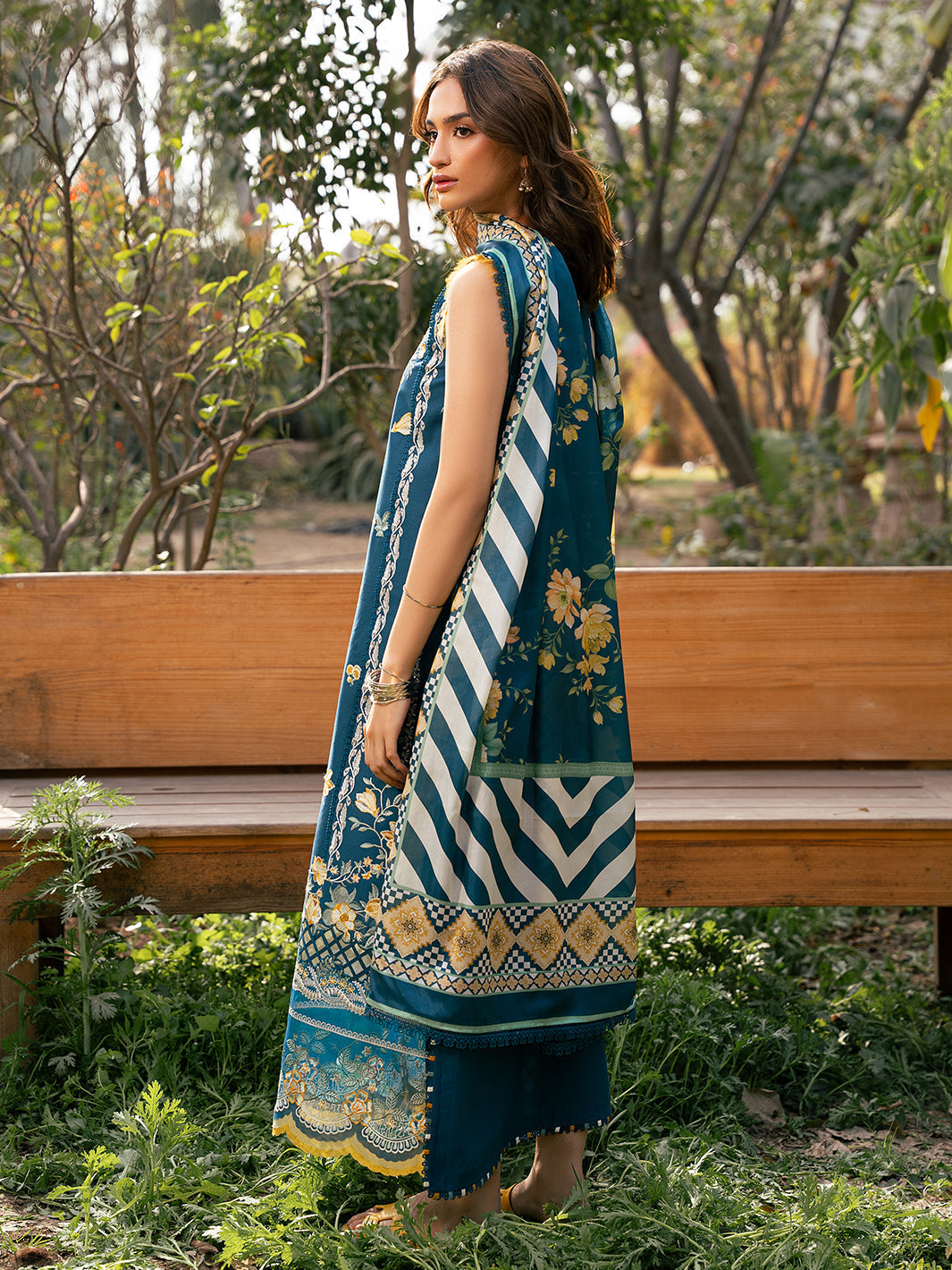 Bin Ilyas | Hazel Printed Lawn 25 | 2077 - B by Bin Ilyas - Designer Dress - Type: Ladies Clothes - Available at Libayah - 100% Original
