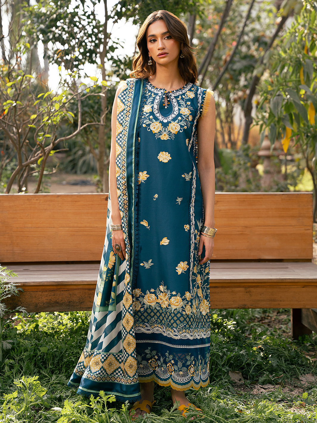 Bin Ilyas | Hazel Printed Lawn 25 | 2077 - B by Bin Ilyas - Designer Dress - Type: Ladies Clothes - Available at Libayah - 100% Original