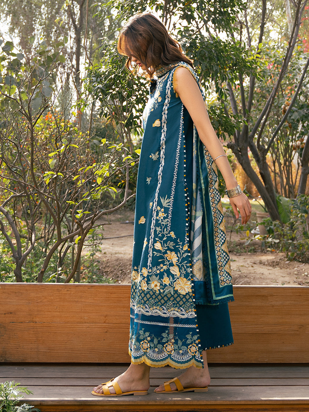 Bin Ilyas | Hazel Printed Lawn 25 | 2077 - B by Bin Ilyas - Designer Dress - Type: Ladies Clothes - Available at Libayah - 100% Original