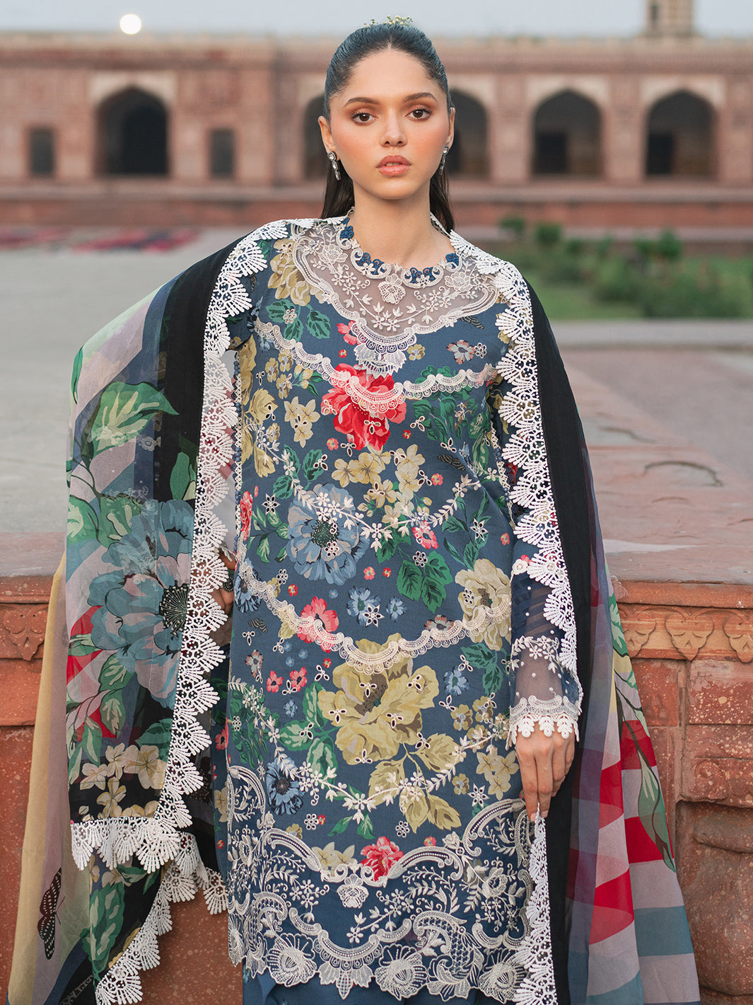 Bin Ilyas | Naqsh Naaz Luxury Lawn 25 | 2081 - B by Bin Ilyas - Designer Dress - Type: Ladies Clothes - Available at Libayah - 100% Original