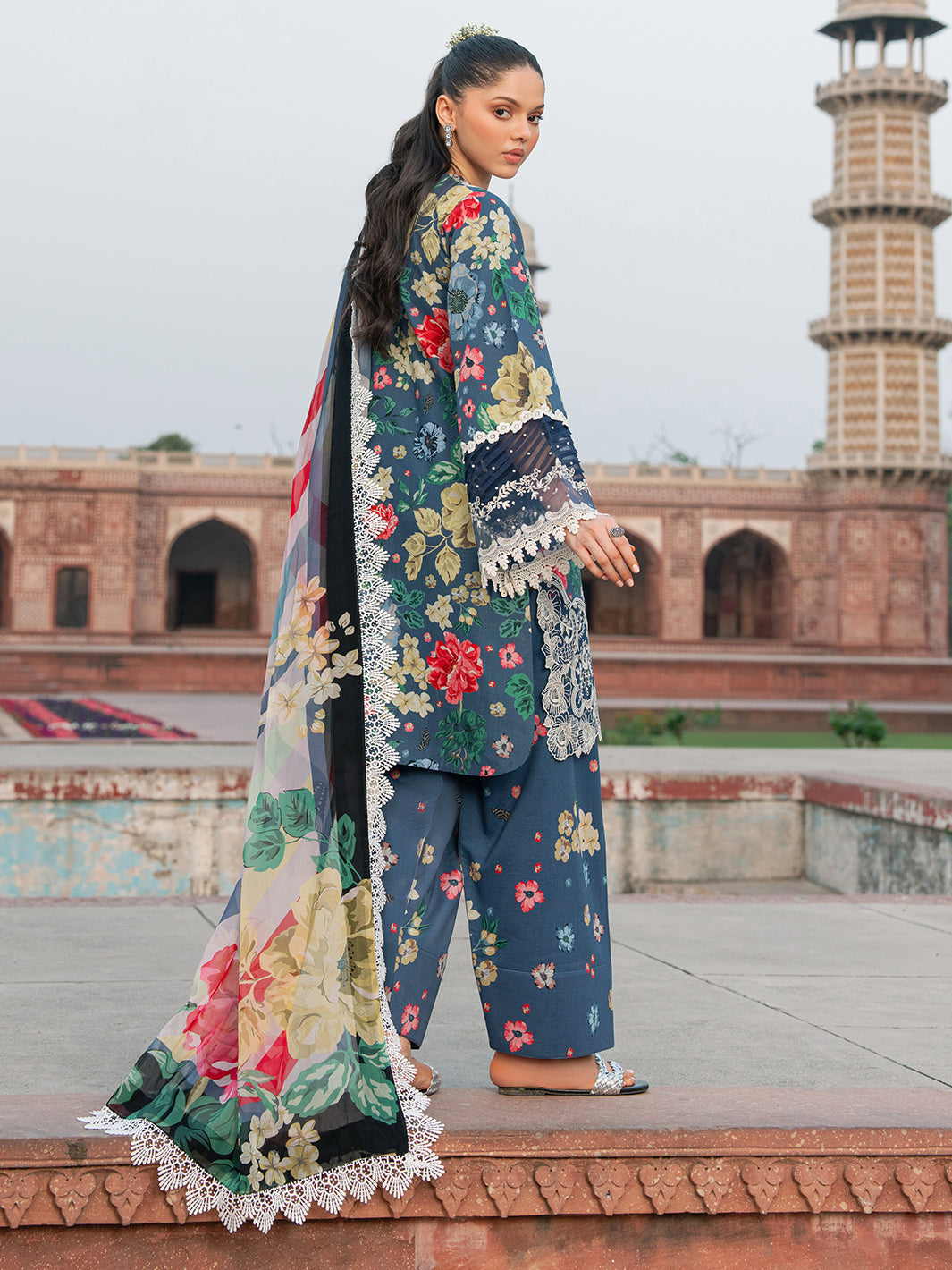 Bin Ilyas | Naqsh Naaz Luxury Lawn 25 | 2081 - B by Bin Ilyas - Designer Dress - Type: Ladies Clothes - Available at Libayah - 100% Original