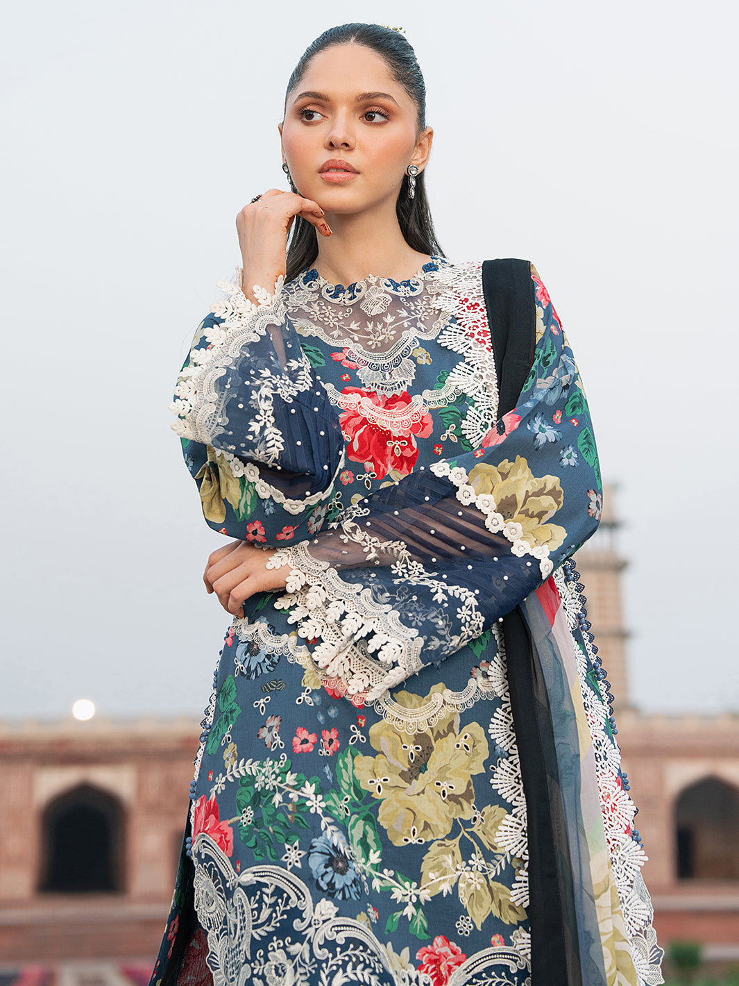 Bin Ilyas | Naqsh Naaz Luxury Lawn 25 | 2081 - B by Bin Ilyas - Designer Dress - Type: Ladies Clothes - Available at Libayah - 100% Original